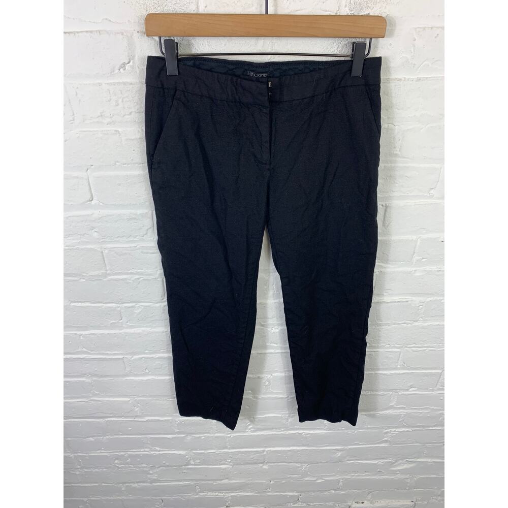 J. Crew Women's Low Rise Super 120 Favorite Fit Trouser Pant Black Size 2 Petite